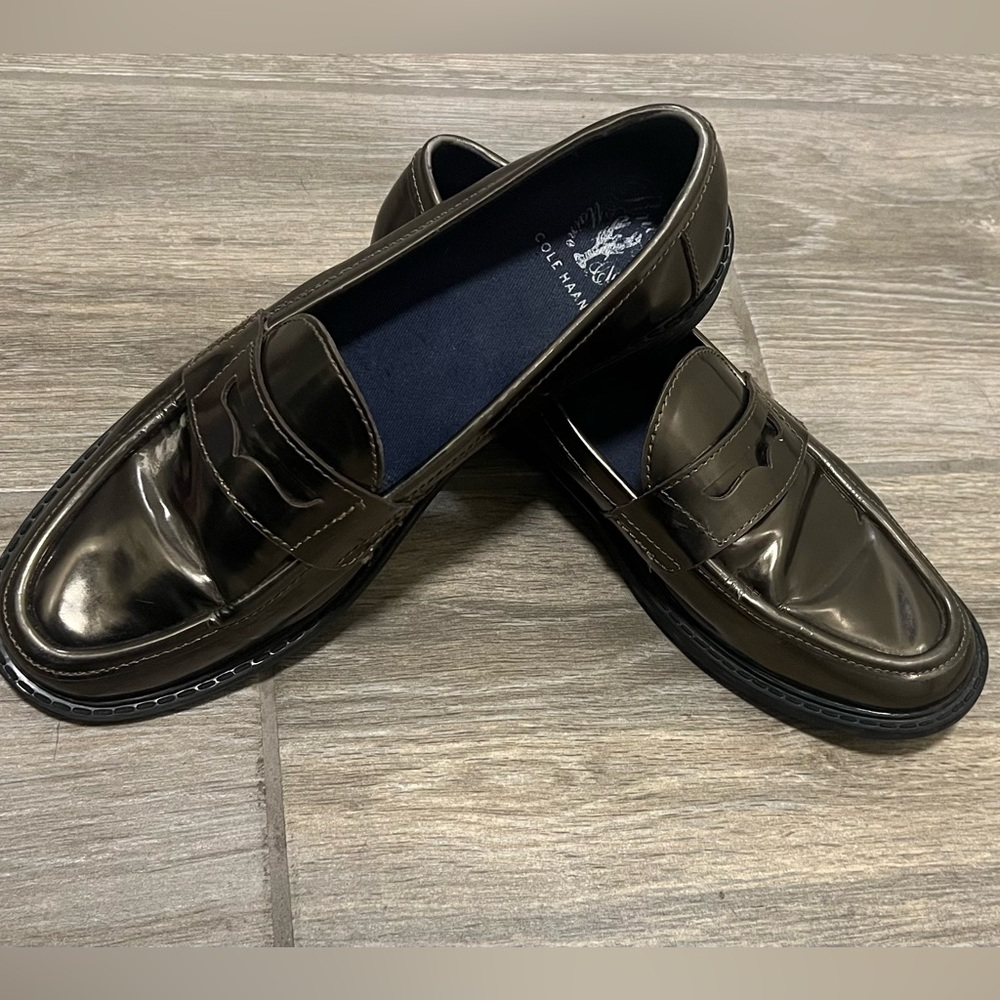Cole Hahn Pinch Maine Collection Brown Metallic Loafers W Size 8